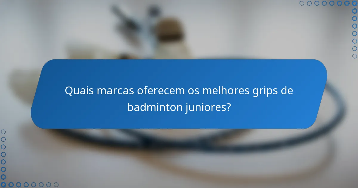 Quais marcas oferecem os melhores grips de badminton juniores?